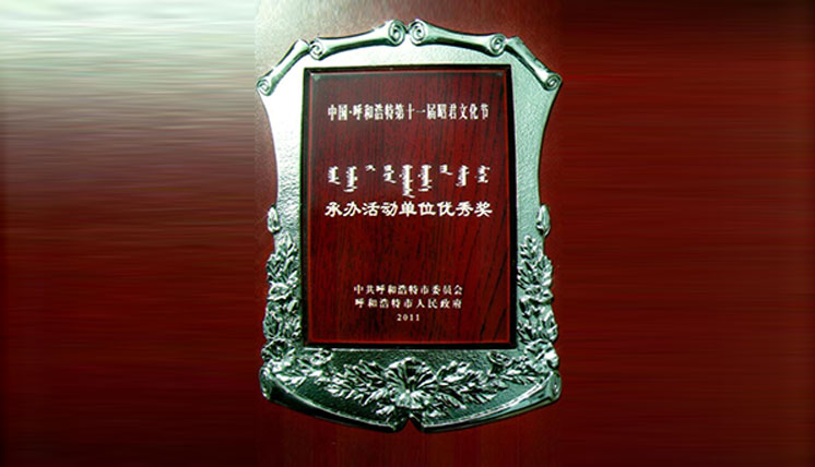 中國(guó)呼和浩特第十一屆昭君文化節(jié)承辦活動(dòng)單位優(yōu)秀獎(jiǎng)